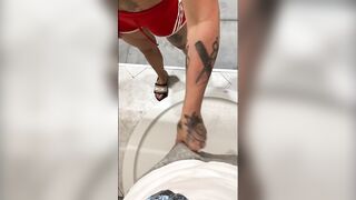 Slutty mom Teases in Hardware Store Squirts in the Parking Lot