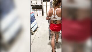 Slutty mom Teases in Hardware Store Squirts in the Parking Lot