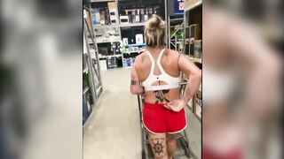 Slutty mom Teases in Hardware Store Squirts in the Parking Lot