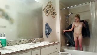 Voyeur Women taking photos and masturbating into the sho