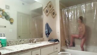 Voyeur Women taking photos and masturbating into the sho