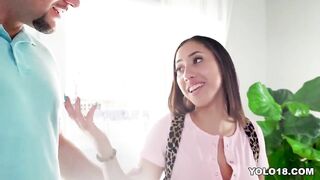 Dark Haired 18 Kira Perez ravaged with a huge cock