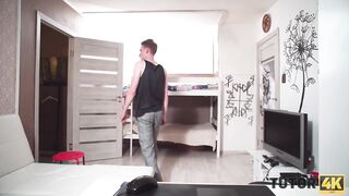 TUTOR4K. Private teacher knows everything and can even show boy
