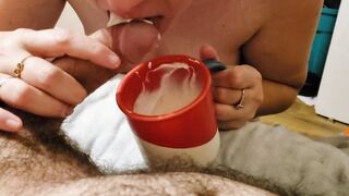 EX-WIFE USES HUSBANDS DICK AS A SPOON TO EAT YOGART - FOOD PORN BONDAGE