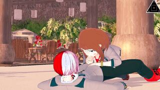 KOIKATSU Ochaco Uraraka,Shoto Todoroki, have sex fellatio hand job and jizzed