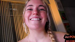 point of view 18 yo talks crazy blows and riding stiff penis of