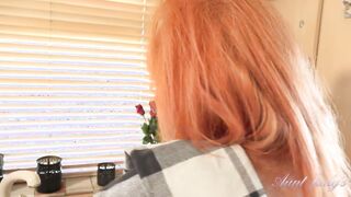 Aunt Judy's Huge Tit MILFs - Masturbating with Big Tit 56yo Red Haired Melanie inside the Kitchen (JOI)