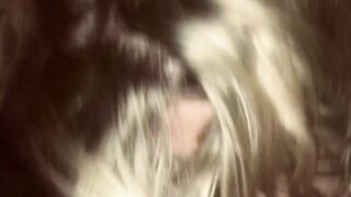 Blonde throat goat titty pounded