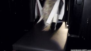 Hot wife takes load after load at the Adult Theater