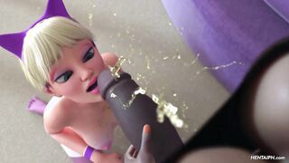 Black shemale FUTA fucks petite dickgirl