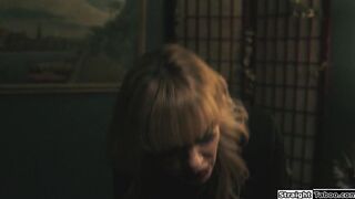 Redhead is DPed in public by milf doctor
