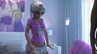 Small-cock dickgirl fucks FUTA mommy