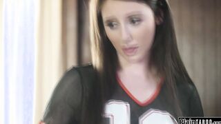 Stepdaughter masturbates next to stepdad