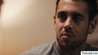 Shy shemale lets stepbro bareback her ass
