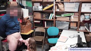 Officer throat fucking blonde shoplifter