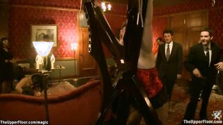 Slaves fucked and cummed at party