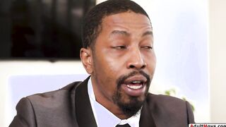 Small tits assistant anal by black boss