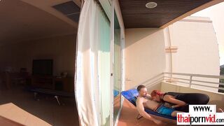 Amateur Thai teen nympho riding on a BWC