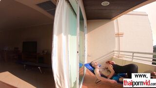 Amateur Thai teen nympho riding on a BWC