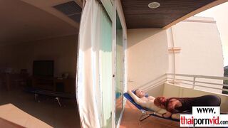 Amateur Thai teen nympho riding on a BWC