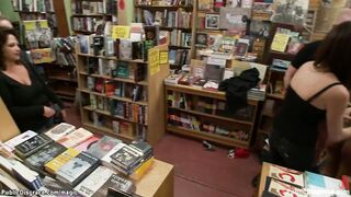 Ebony deep throat fucked in public