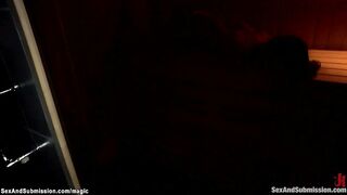 Bushy cunt Beauty gang bang boned