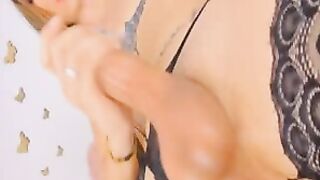 Shemale putting A Cock Toy On Her Anal Hole