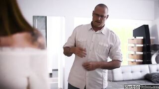 Redhead fucked hard by husbands stepdad