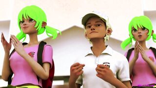 Anime Ebony Hotties Locker Room Fucking
