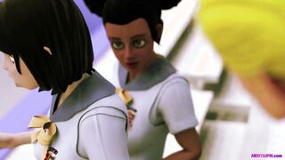 Anime Ebony Hotties Locker Room Fucking