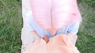 Cum into mistress inside nature