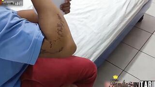 Blonde-haired Hispanic next door sluts blows and ride stepdad's long penis