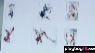 Artist using bodies to create paintings