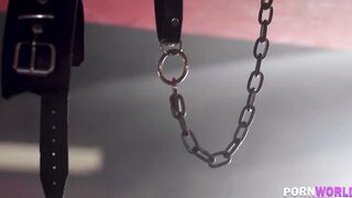 Caged Hispanic inside Strap Pvc Costume Marta La Croft Deepthroats Monster bbc into the Basement