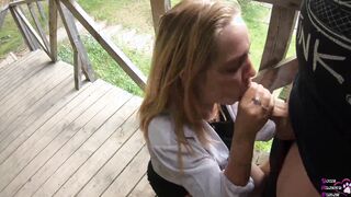 Lovers was Caught by a passer-by and Asked her to Video their Outdoors Oral Sex