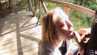 Lovers was Caught by a passer-by and Asked her to Video their Outdoors Oral Sex