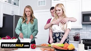 Freeuse Mom - Lucky Stud Gets To Nailed 2 Milf Juicy Pussies Whenever He Wants