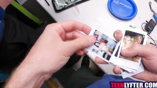 Blonde 18 year old thief gangbanged by security guards