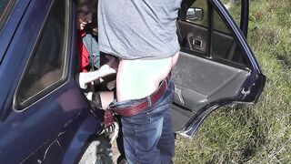 Sex inside outside. Into back seat vehicle on side of road blonde cougar Bae Frina jerked off cock driver vehicle, then get in posing doggy style. Mistress fuck inside cunt and cum on labia. Publicly. Taboo. Inside outdoors place. Sex