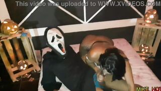 Danny Beauty with her hubby Mike fucks a lot inside the gang bang of the Halloween party and rolls a lot of double penetration