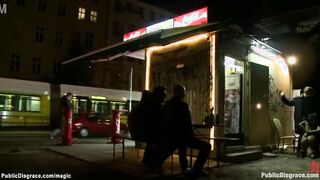 Nude European Cutie pulling chariot