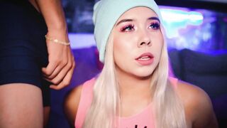 Turned On blonde with adorable face seduces her partner's dick for you