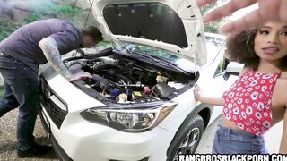 Her vehicle broke down and she thanks him for helping her inside a very one of a kind way