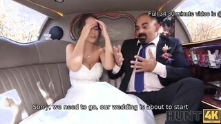 HUNT4K. Excited cunt with mouth inside wedding dress fools around not with future husband