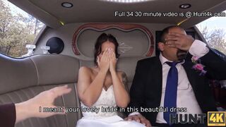HUNT4K. Excited cunt with mouth inside wedding dress fools around not with future husband