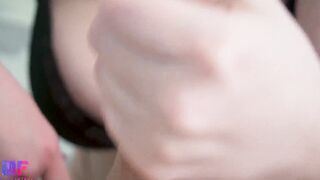 Gentle dick and nuts making out, point of view head, leaking cum