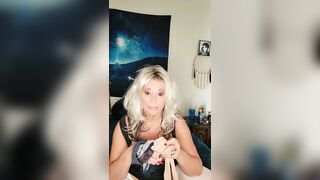 Amateur Older Old Lady give JOI with Stocking Play