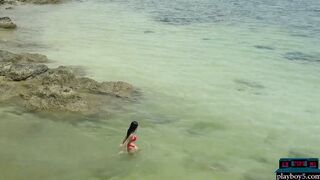 Big natural tits Thai teen beauty solo