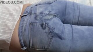 After fucking, I pull up my jeans so that my stepson jizzes on my booty