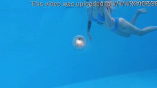 Crazy Hot Mimi Cica swims naked inside the pool